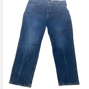 Old Navy size 16 Extra High Rise Ski-Hi Straight Secret Pockets dark wash